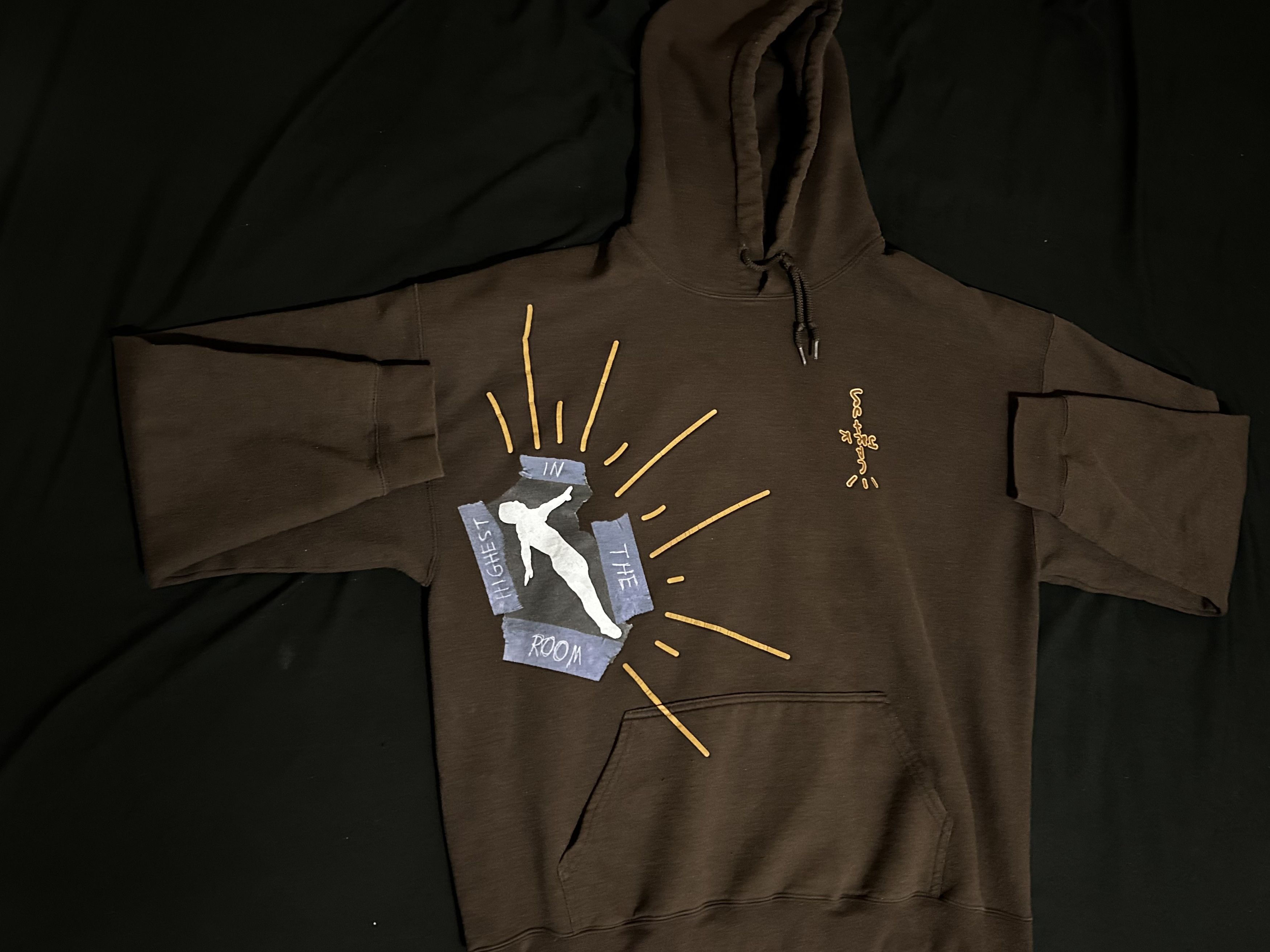 image of Travis Scott Highest In The Room Not For Decoding Hoodie in Brown, Men's (Size Large)