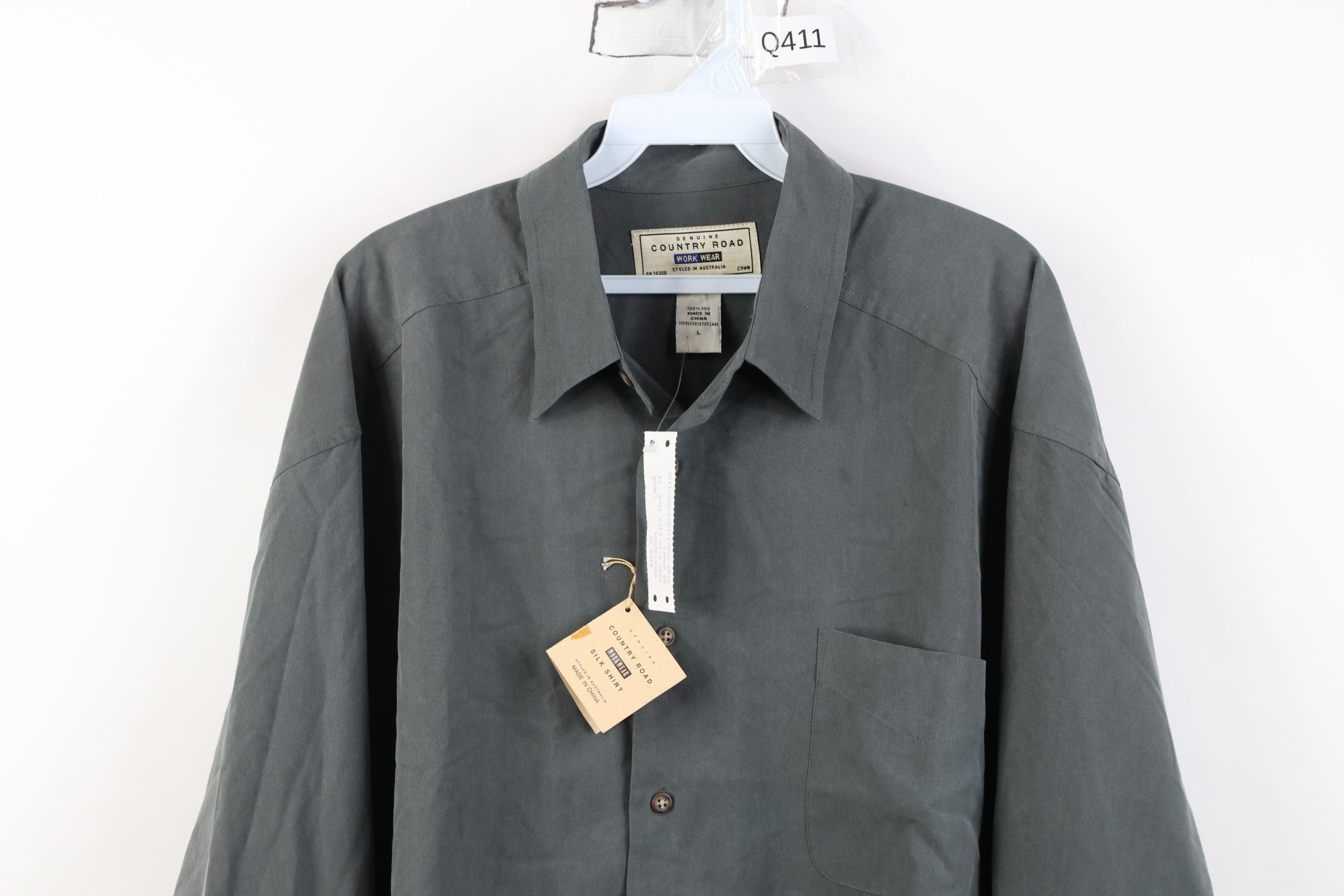 Vintage Deadstock Vintage 90s Streetwear Collared Button Shirt Green Size US L / EU 52-54 / 3 - 2 Thumbnail