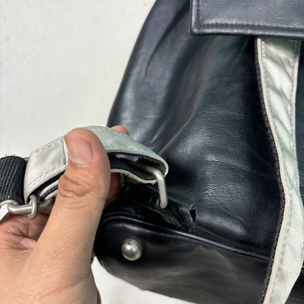 Jean Paul Gaultier Vintage Jean Paul Gaultier JPG Logo Nylon Leather Backpack Size ONE SIZE - 13 Thumbnail