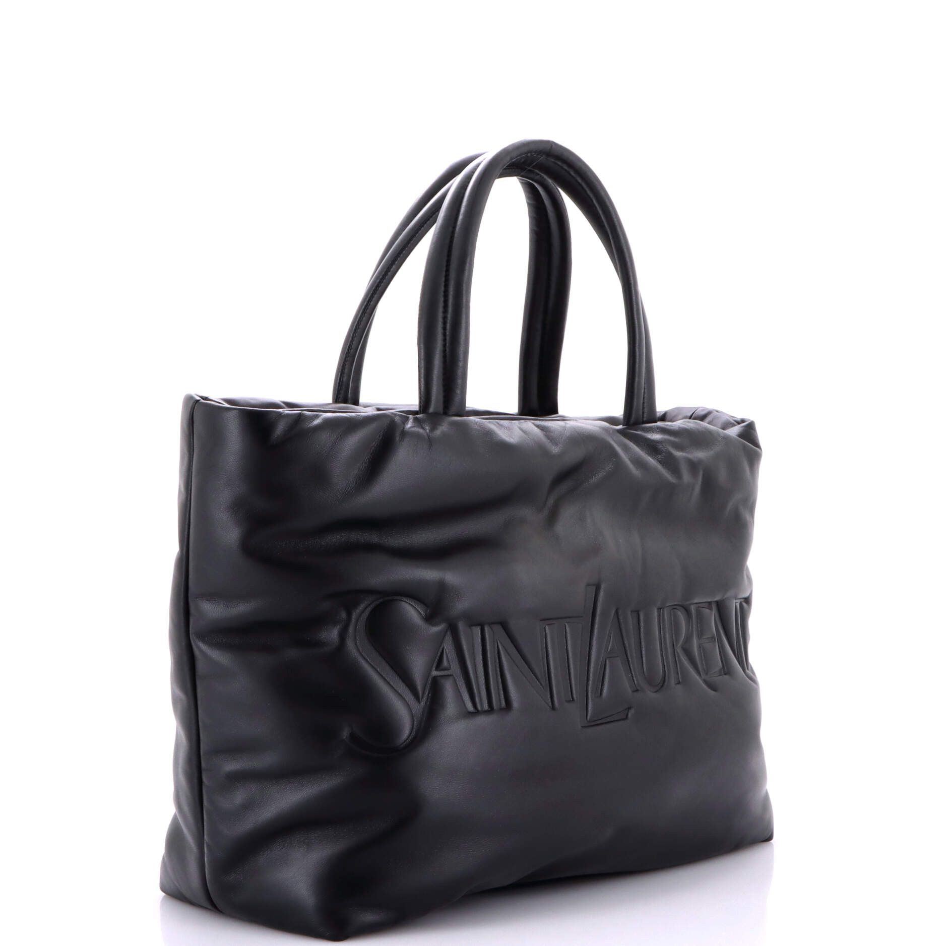 Saint Laurent Paris Debossed Logo Tote Padded Leather Size ONE SIZE - 1 Thumbnail