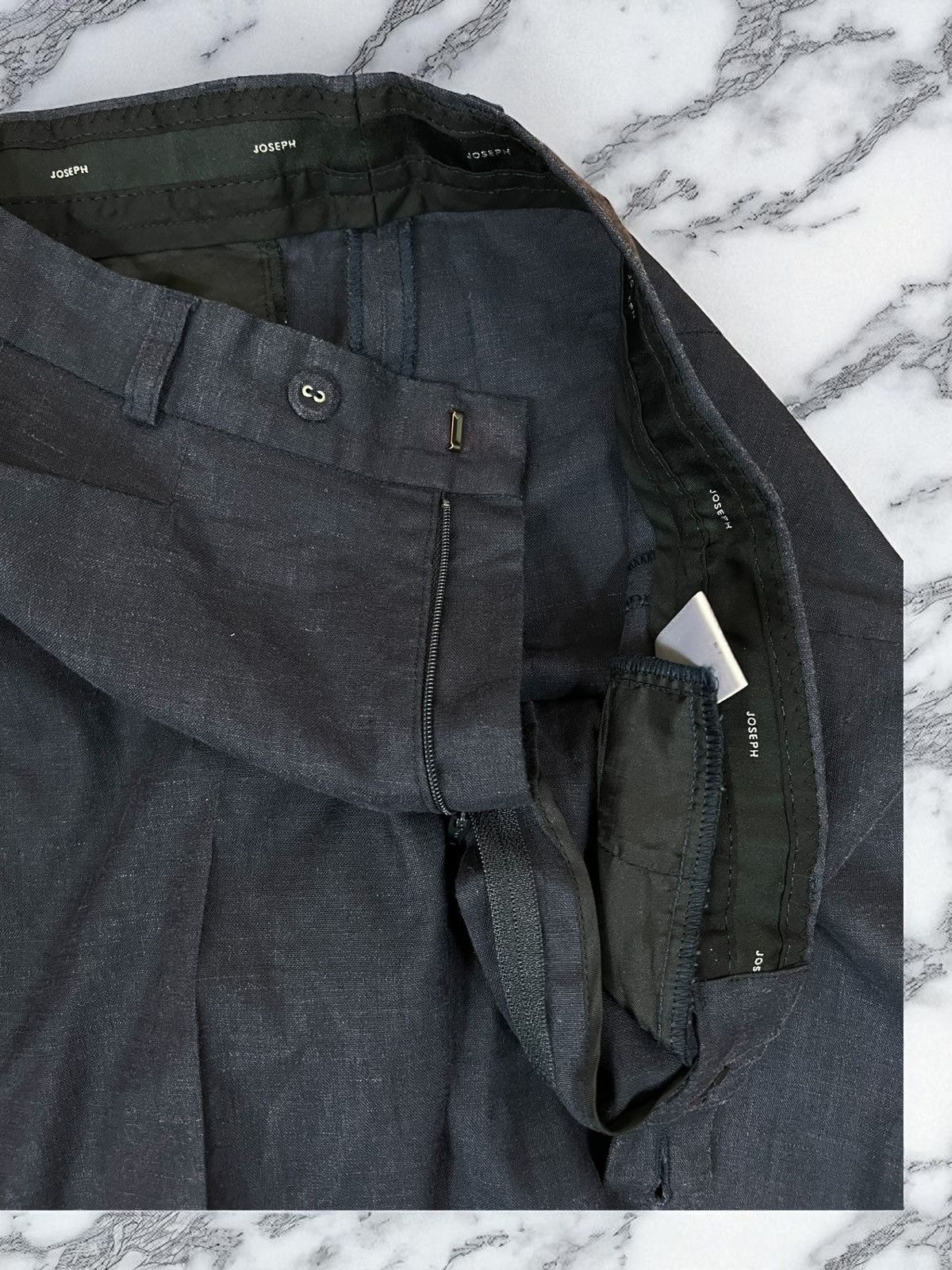 Joseph Joseph Navy Linen Straight Pants size 34 Size 25" / US 0 / IT 36 - 5 Thumbnail
