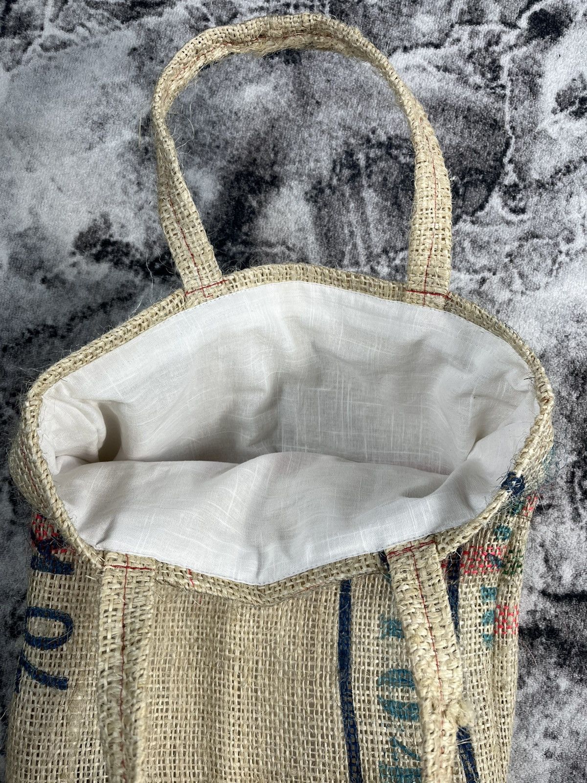 Other Recycled Coffee Sack Tote Bag Burlap Market Shopper Size ONE SIZE - 13 Thumbnail
