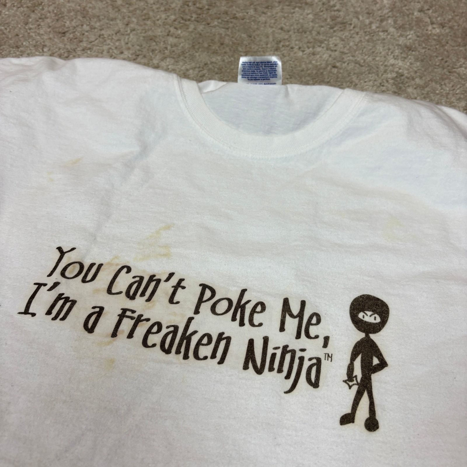 Hanes × Vintage Vintage Y2K You Can't Poke Me I'm A Ninja T Shirt Men's XL Size US XL / EU 56 / 4 - 8 Thumbnail