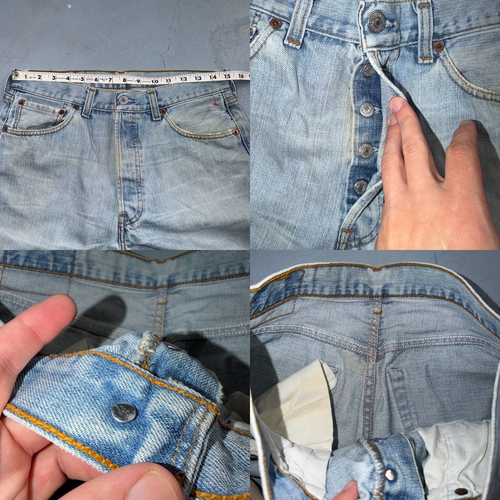 Levi's VINTAGE Levi's 501 Jeans 90s Straight Leg Light Wash Blue 30x29 Mens Size US 30 / EU 46 - 8 Thumbnail