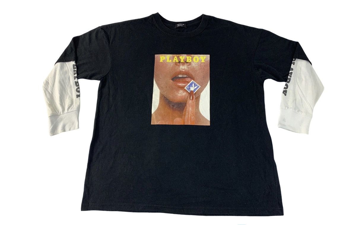 Playboy × Vintage Playboy Bunny Sexy Box Logo Printed Longsleve Tee Size US XL / EU 56 / 4 - 1 Thumbnail