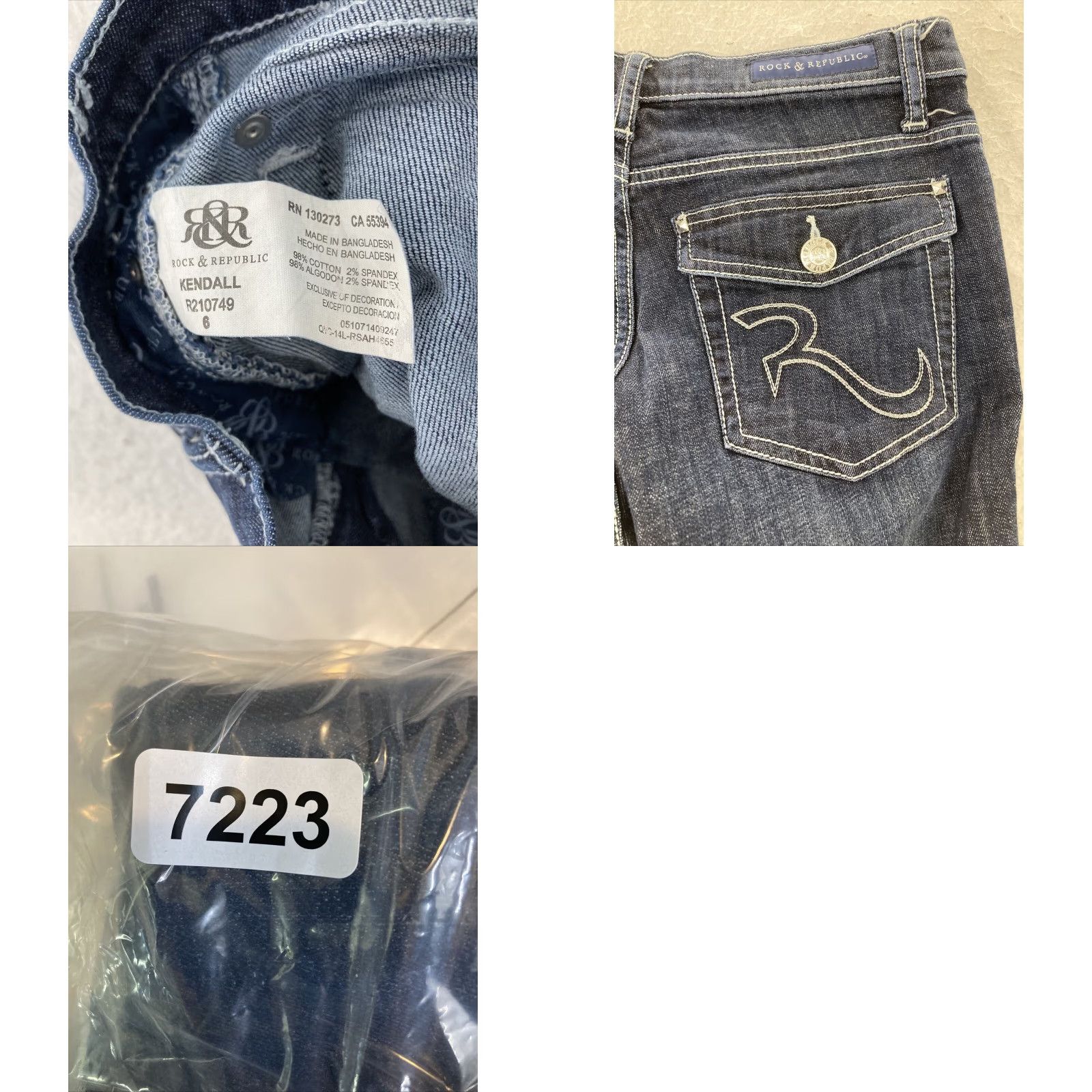 Vintage Womens Rock Republic Straight Leg Blue Low Rise Jeans Size 6 Size 28" / US 6 / IT 42 - 8 Thumbnail