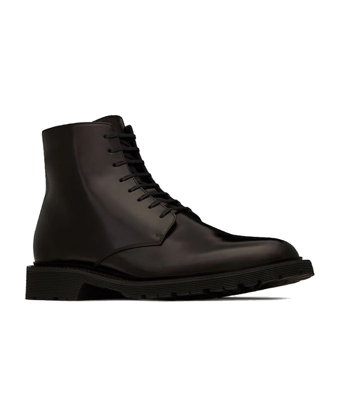 Saint Laurent Paris o1s1wg110126 632364 Army Boots in Smooth Leather in Black Size US 8 / EU 41 - 2 Thumbnail