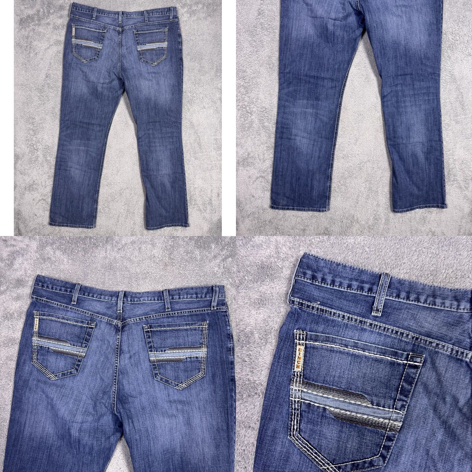 Denime Cinch Grant Mens Jeans 42x34 Relaxed Bootcut Blue Denim Western Jeans Size US 42 / EU 58 - 9 Thumbnail
