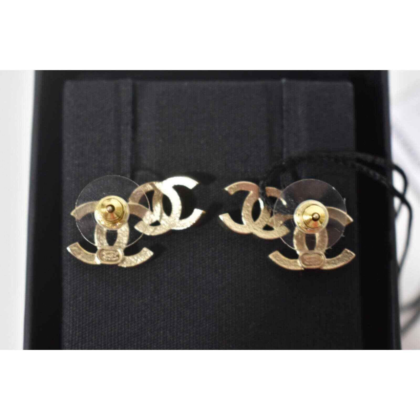 Chanel Chanel Gold Black Crystal Dangle Statement Stud Earring Size ONE SIZE - 12 Thumbnail