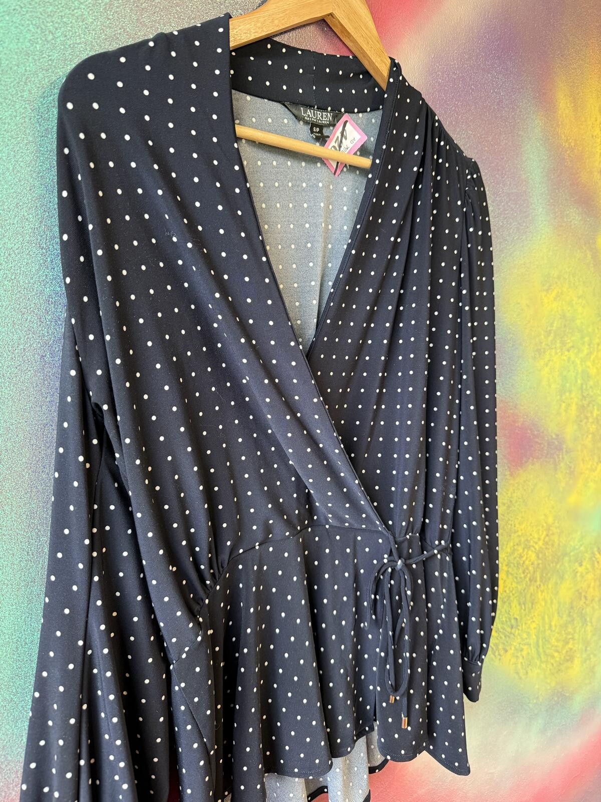 Other Lauren Ralph Lauren classic wrap style blue top Size S / US 4 / IT 40 - 3 Thumbnail