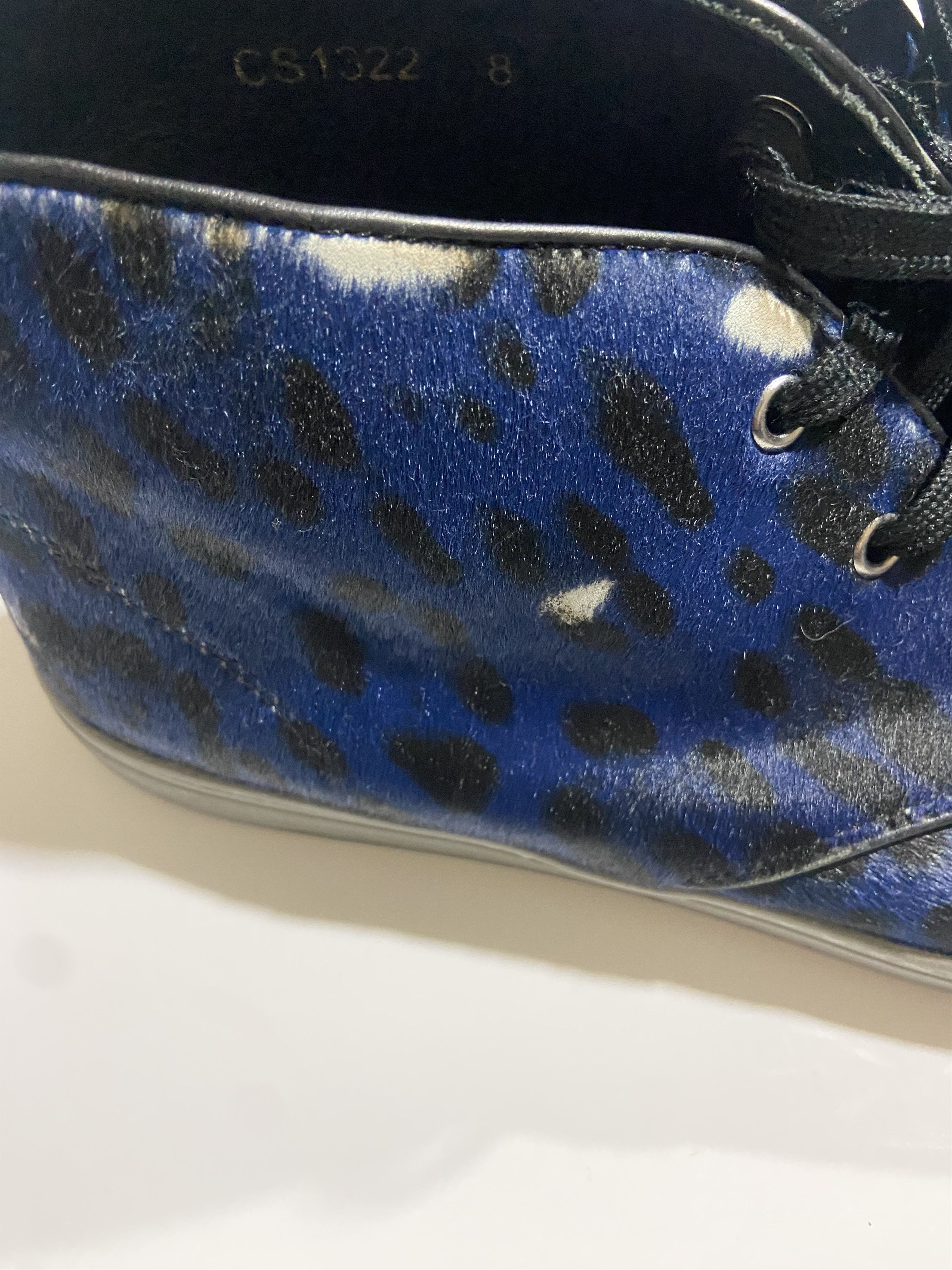 Dolce & Gabbana × Vintage DOLCE & GABBANA Blue Calfskin Leopard ( BLEACHED ! ) Size US 8 / EU 41 - 5 Thumbnail