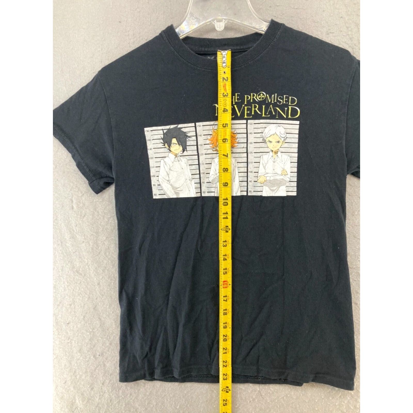 Everlane The Promised Neverland Mens TShirt Small Black Anime Shirt Adult Small Black Graphic Print Crew Neck Short Sleeve Cotton Jersey Regular Womens? Size US S / EU 44-46 / 1 - 5 Thumbnail