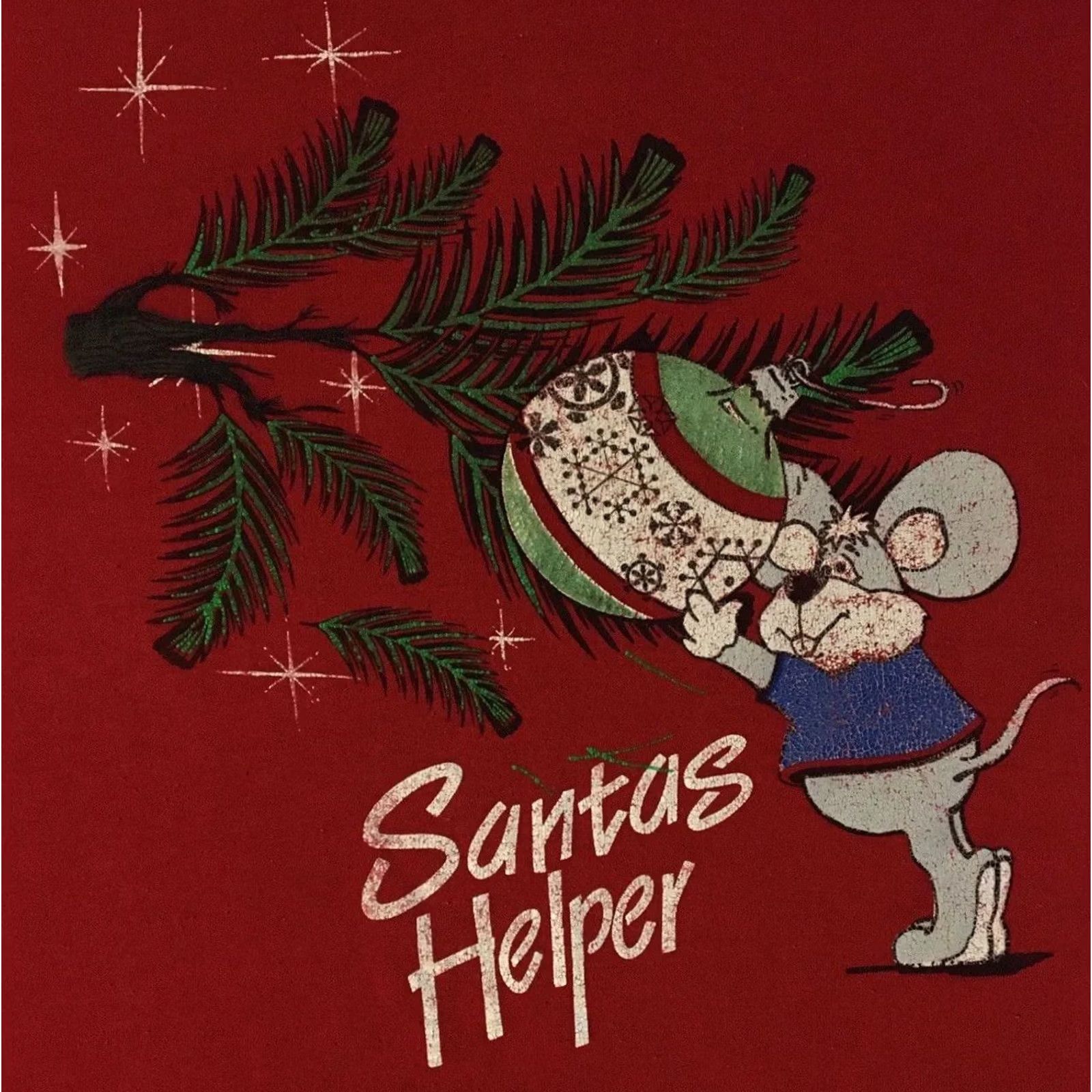 Vintage VINTAGE Santas Helper Sleeping shirt USA Unisex Adults One Size Red Mickey Mouse 90s 80s Cartoon Christmas Tree Pattern Distressed Funny Shirt Size US M / EU 48-50 / 2 - 2 Thumbnail