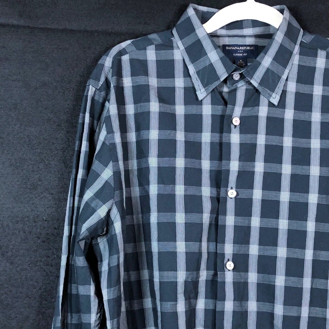 Banana Republic Banana Republic Mens Shirt Blue Plaid Button-Down Classic Fit 100% Cotton M Size US M / EU 48-50 / 2 - 4 Thumbnail