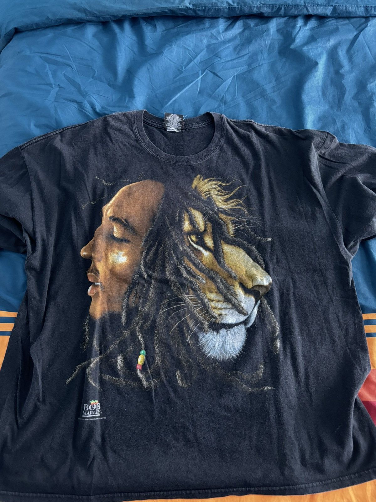 image of Vintage Bob Marley Tee in Black, Men's (Size 2XL)