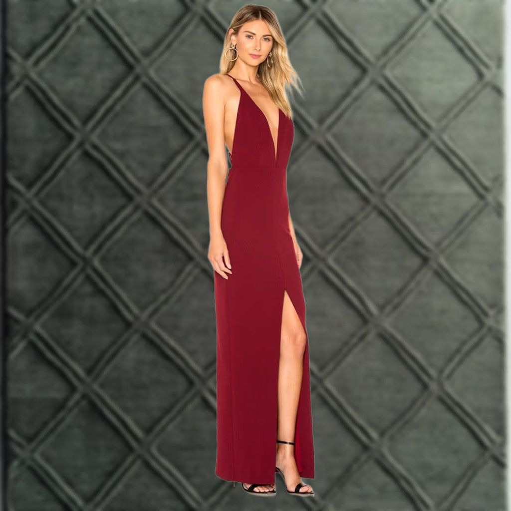 Vintage Lovers + Friends Pinot Noir Long Evening Gown Red A-Line Ball Maxi Large New With Tags Women Dress Party/Cocktail Size L / US 10 / IT 46 - 1 Thumbnail
