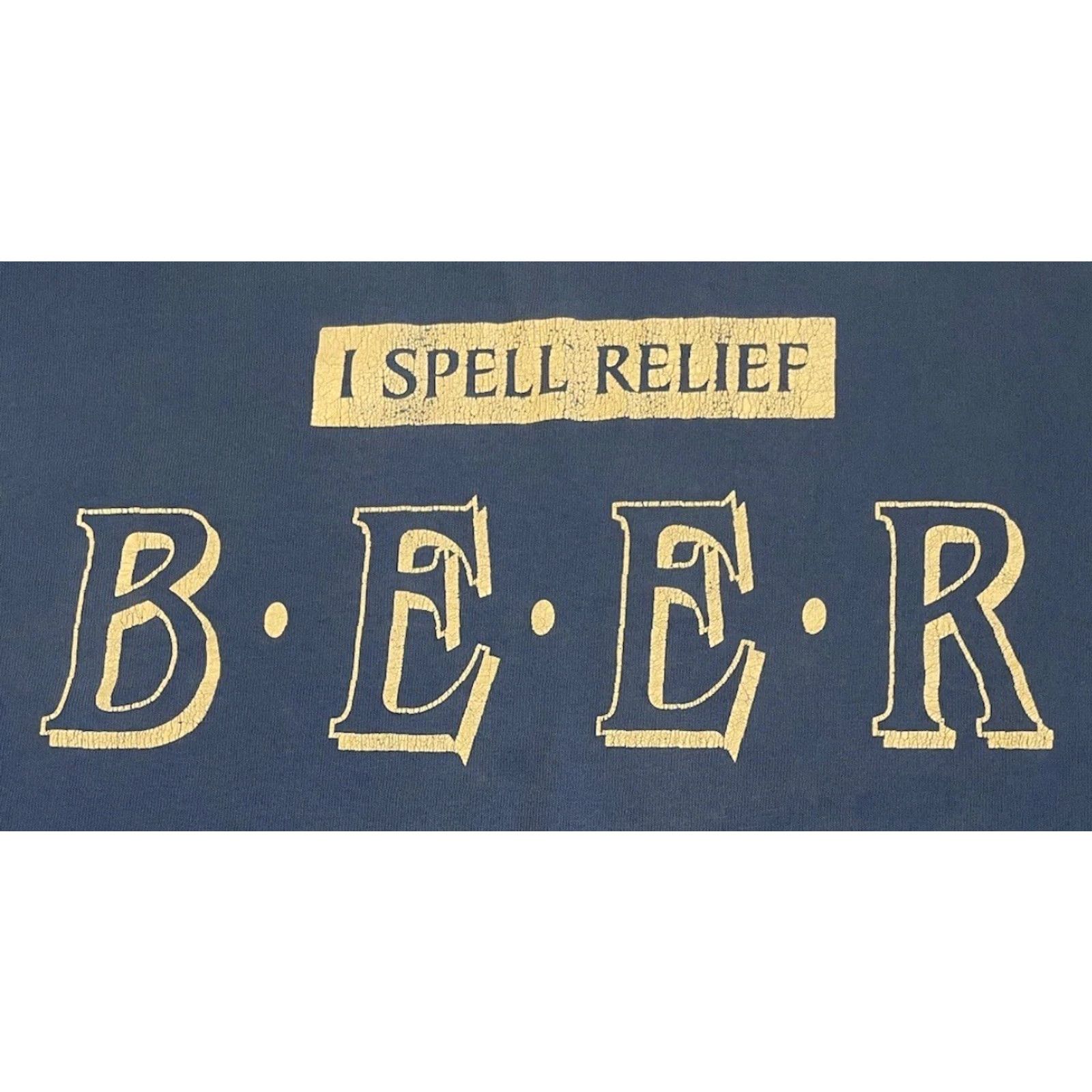 Vintage VINTAGE 90s Beer Is My Relief Faded Shirt XL USA Funny Joke Bar Drinking Grunge 80s Blue USA Shirt XL Funny Saying Graphic Tee Men Size US XL / EU 56 / 4 - 2 Thumbnail
