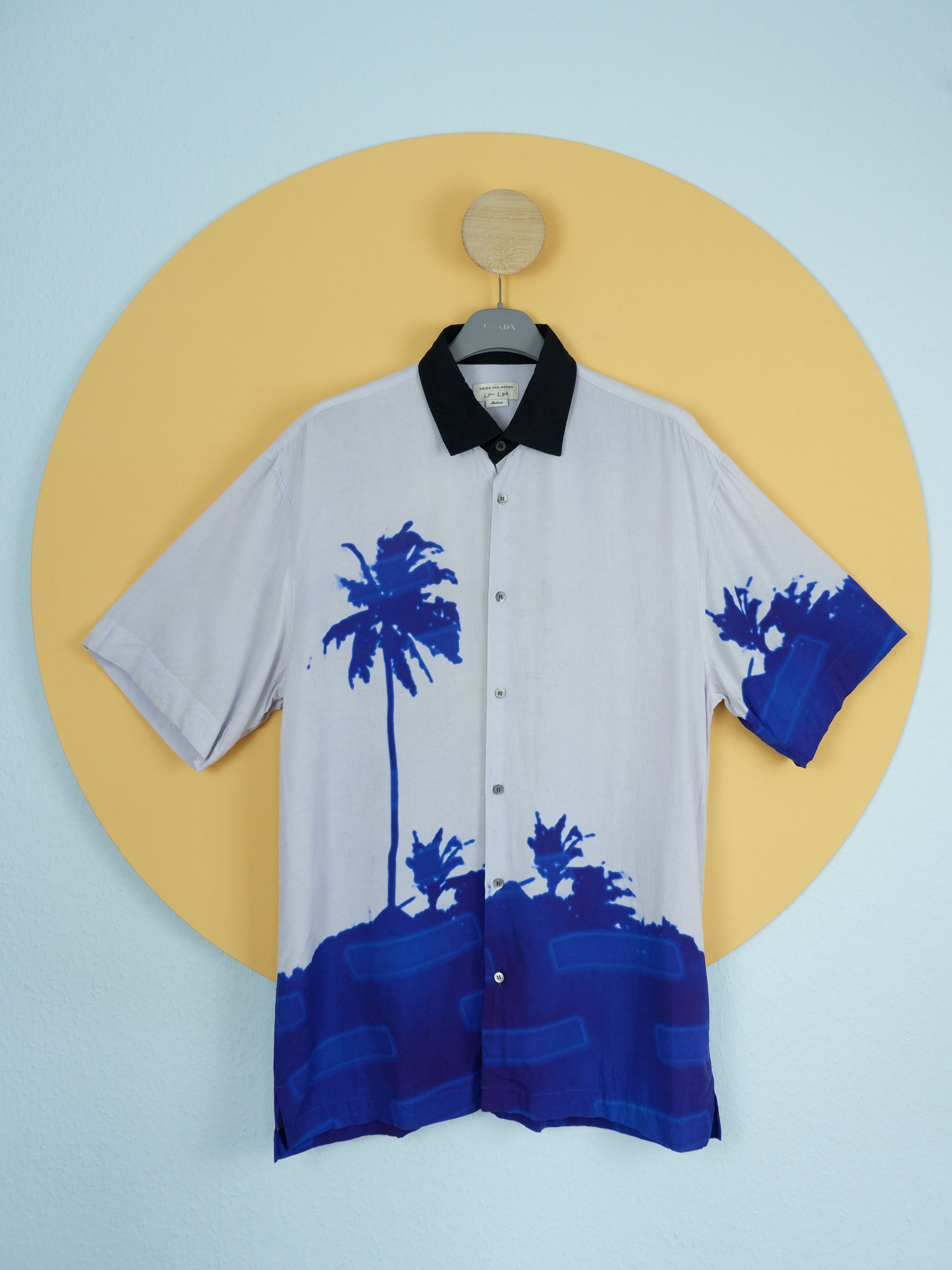DRIES VAN NOTEN×Len Lye コラボ 半袖シャツ ヤシの木36 Dries Van Noten Dries Van Noten x Len Lye SS21 Rayon Carlton Shirt