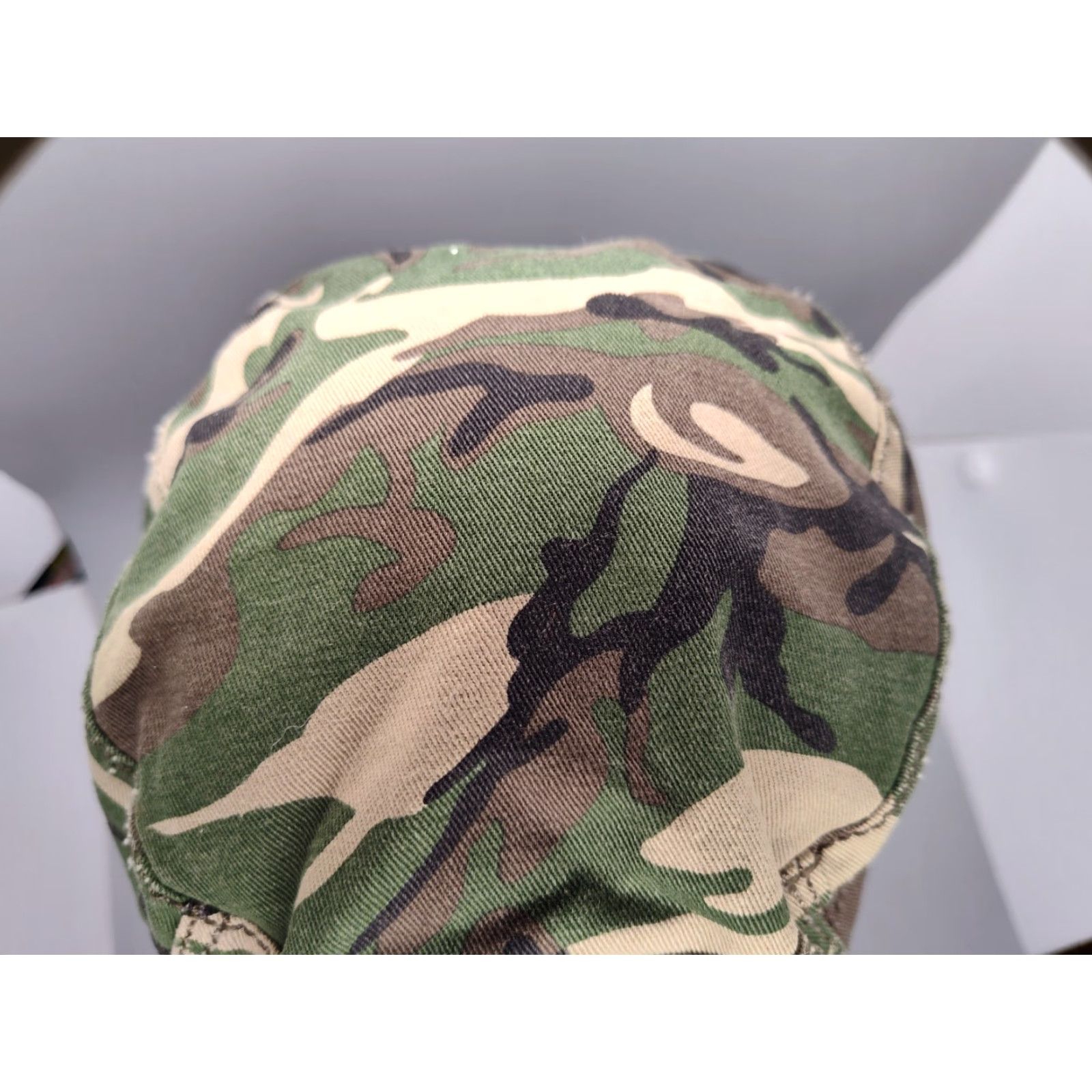 Vintage VINTAGE Peter Grimm Women's Camo Biker Cap Adjustable Strap L/XL Unisex Cotton Size ONE SIZE - 4 Thumbnail