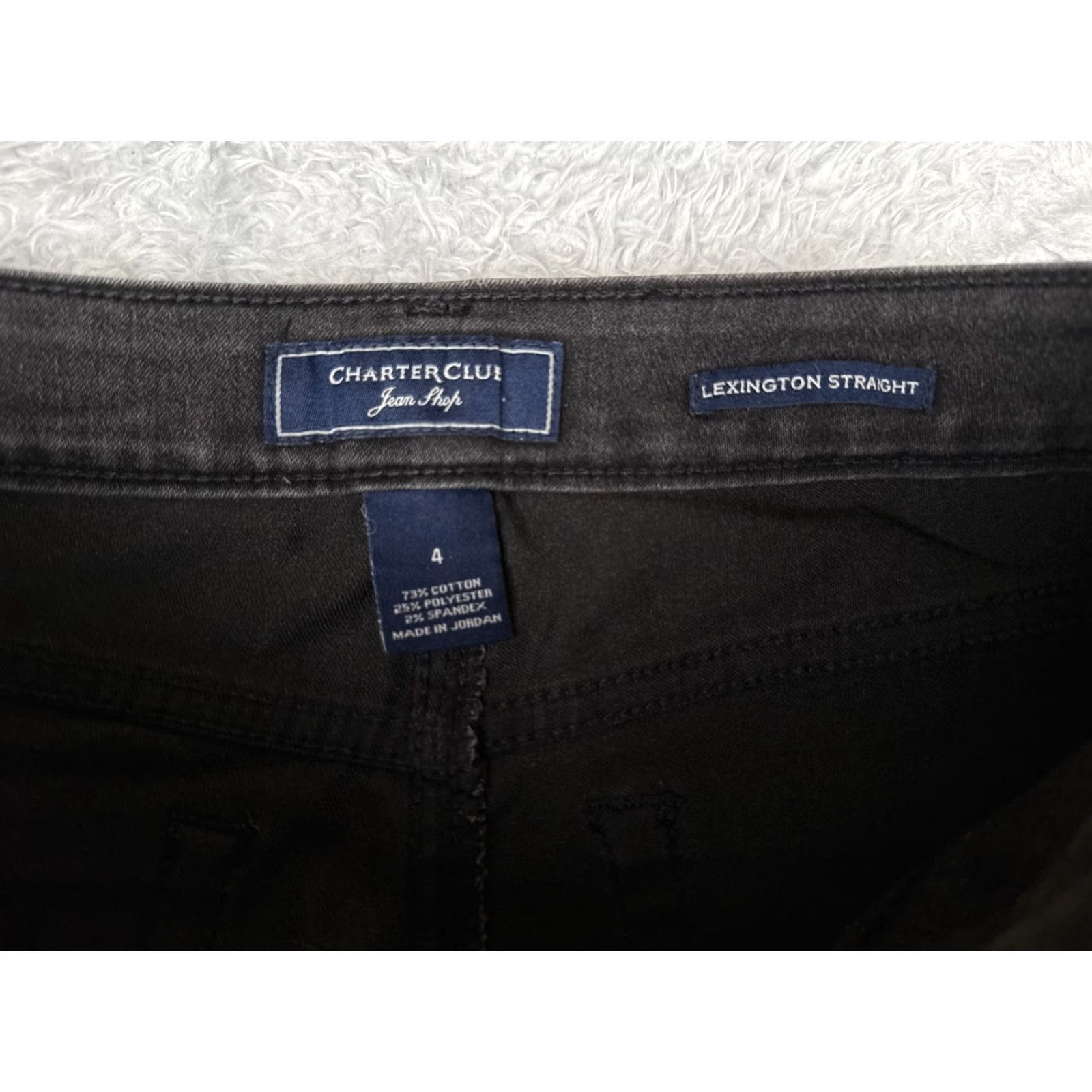Charter Club Charter Club Jeans Womens 4 Black Denim Lexington Straight Leg Mid Rise 28x31 Size 27" / US 4 / IT 40 - 6 Thumbnail