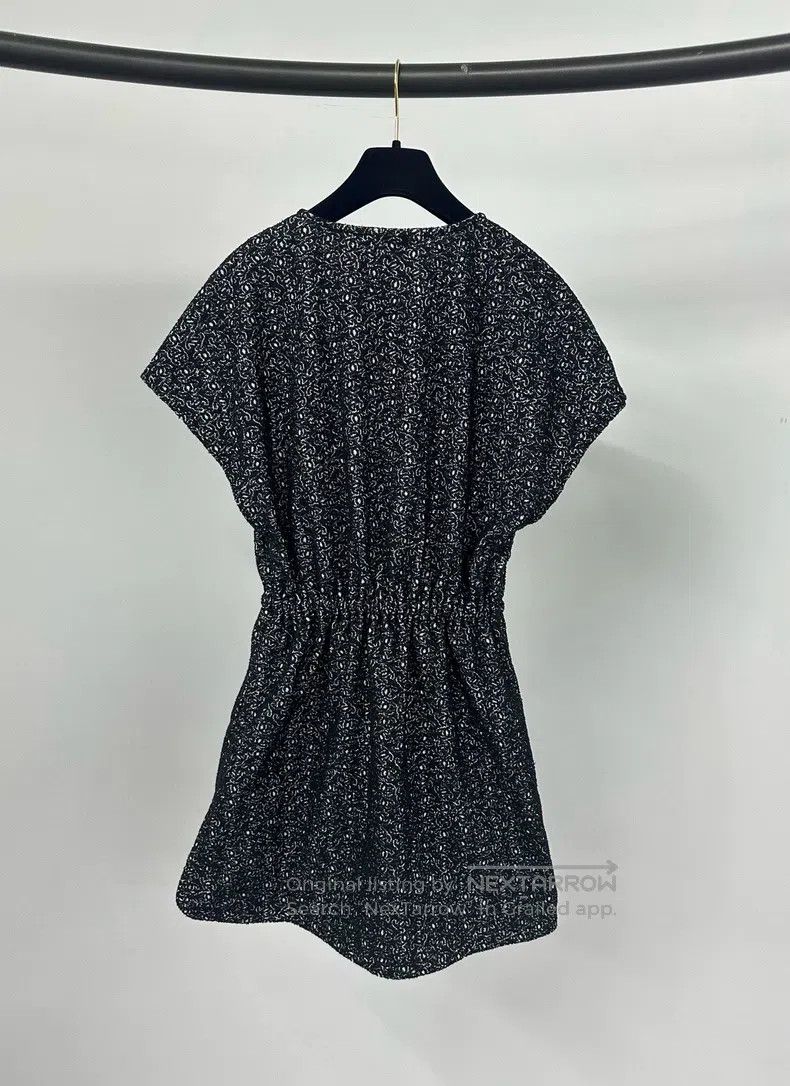 Chanel Chanel 25M black full logo printed drawstring dress Size XXS / US 00 / IT 34 - 2 Thumbnail
