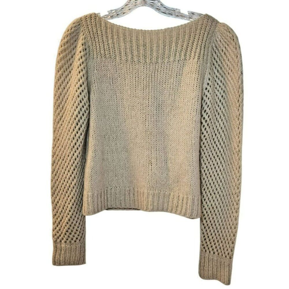 LoveShackFancy LoveShackFancy Alpaca Wool Blend Sweater – XS – Cream – Bat Size XS / US 0-2 / IT 36-38 - 6 Thumbnail