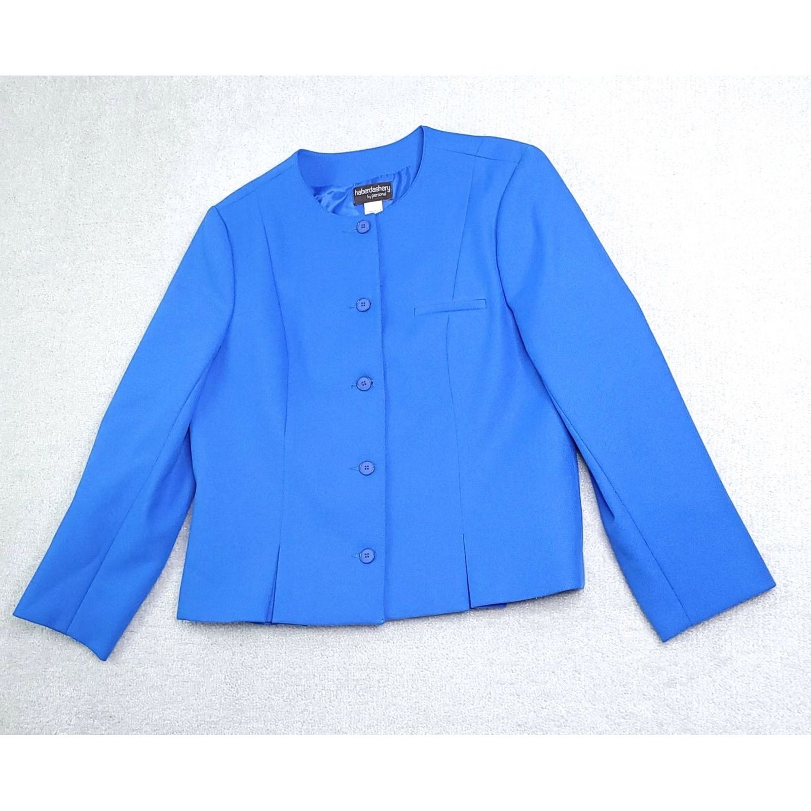 Vintage VINTAGE Haberdashery By Personal 5 Button Blue Blazer Jacket Women's 16 USA Made Jacket Blazer Women 16 Blue USA 80s 90s Classic Mens Womens Girls Size XXL / US 16-18 / IT 52-54 - 2 Thumbnail