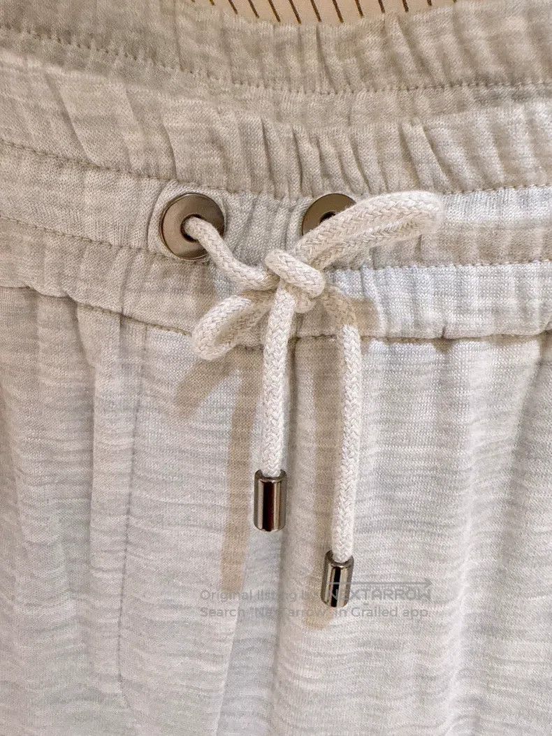 Brunello Cucinelli Brunello Cucinelli size M Light gray silk cotton sport pant Size 25" / US 0 / IT 36 - 2 Thumbnail