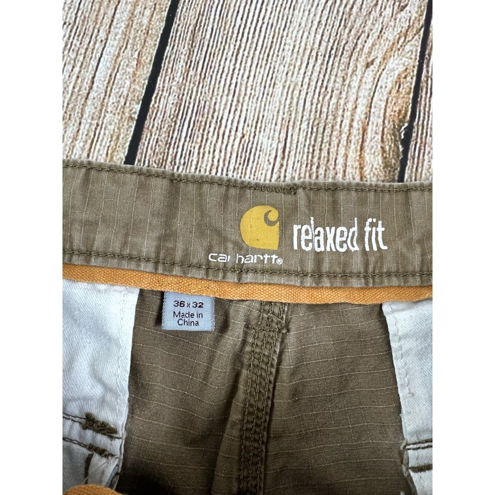Carhartt VINTAGE Distressed Mens Carhartt Force Cargo Canvas Pants Khaki 36x32 Beige Workwear Pockets Mens Size US 36 / EU 52 - 5 Thumbnail