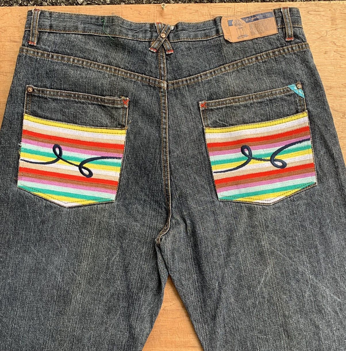 Vintage L.R.G Hip Hop Make Jeans Not War Baggy Denim Pants Size US 38 / EU 54 - 13 Thumbnail