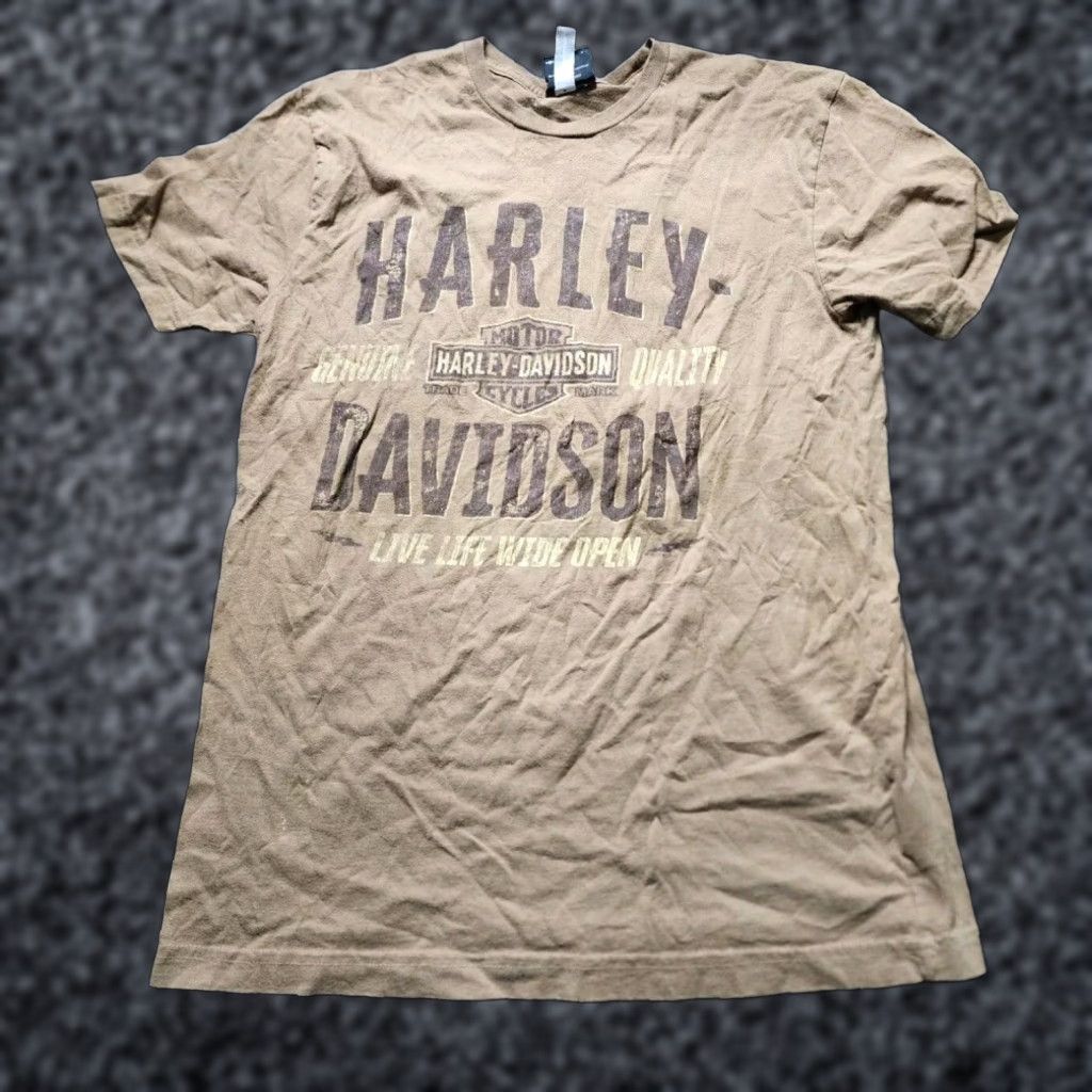 Harley Davidson Harley-Davidson T Shirt Mens M Brown Double Sided Graphic Print Motorcycle Size US M / EU 48-50 / 2 - 1 Thumbnail