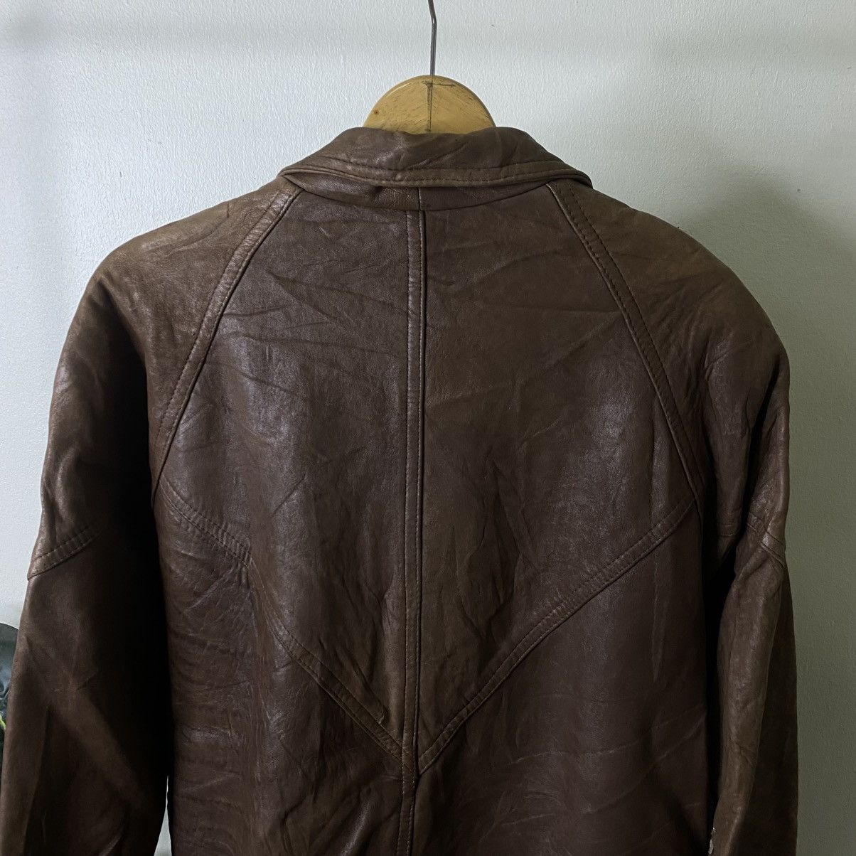 Genuine Leather Vintage 90s Genuine Leather Brown Jacket Size US XL / EU 56 / 4 - 7 Thumbnail