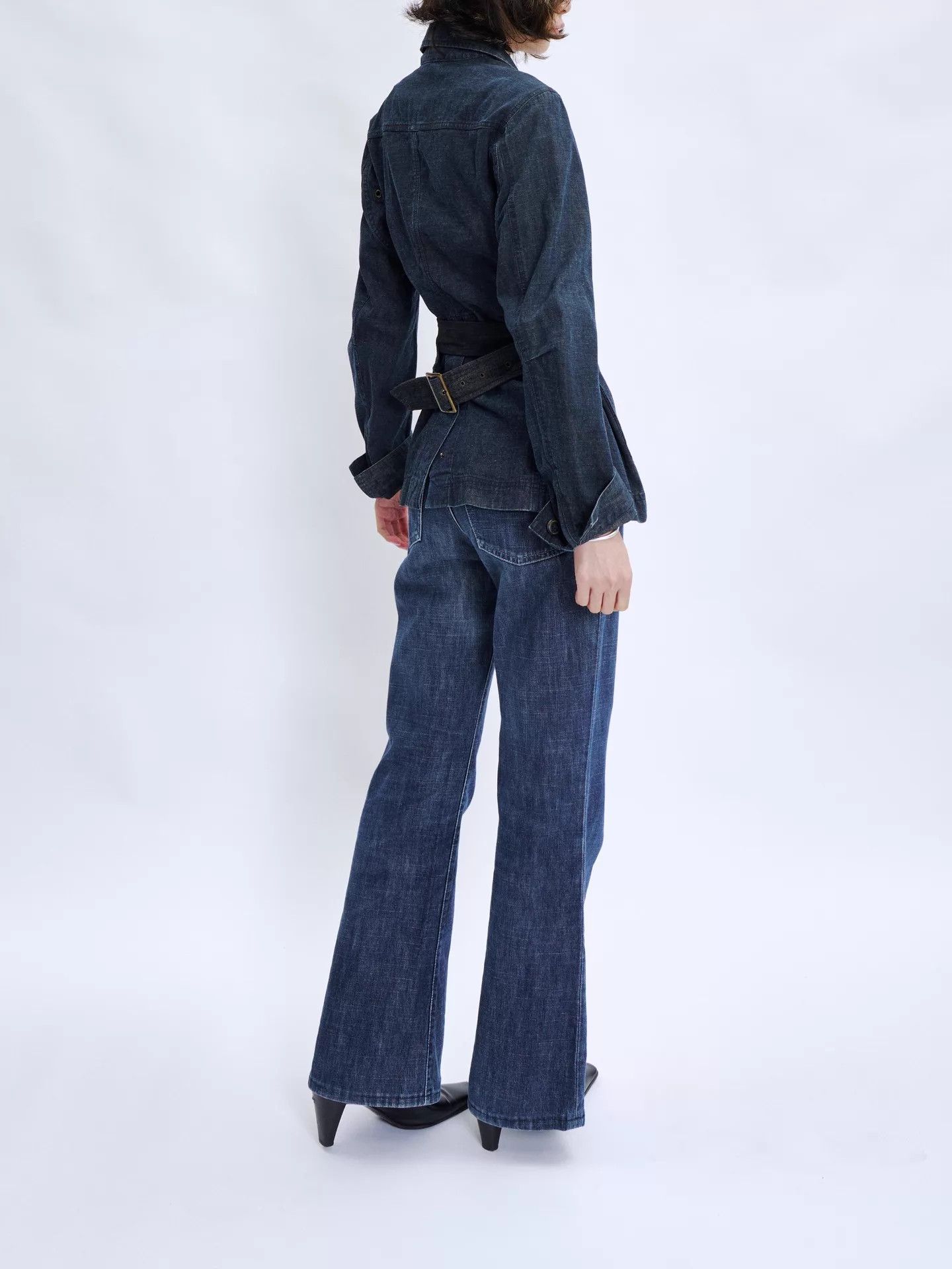 Prada PRADA 00s Linea Rossa Waist Belt Denim Jacket Deep Indigo Size M / US 6-8 / IT 42-44 - 5 Thumbnail