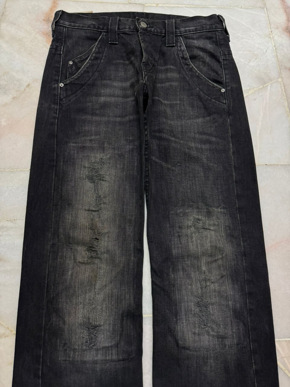 Lee 💥Insane💥Vintage Lee Rusty Mudwash Distressed Black Jeans Size US 29 - 3 Thumbnail
