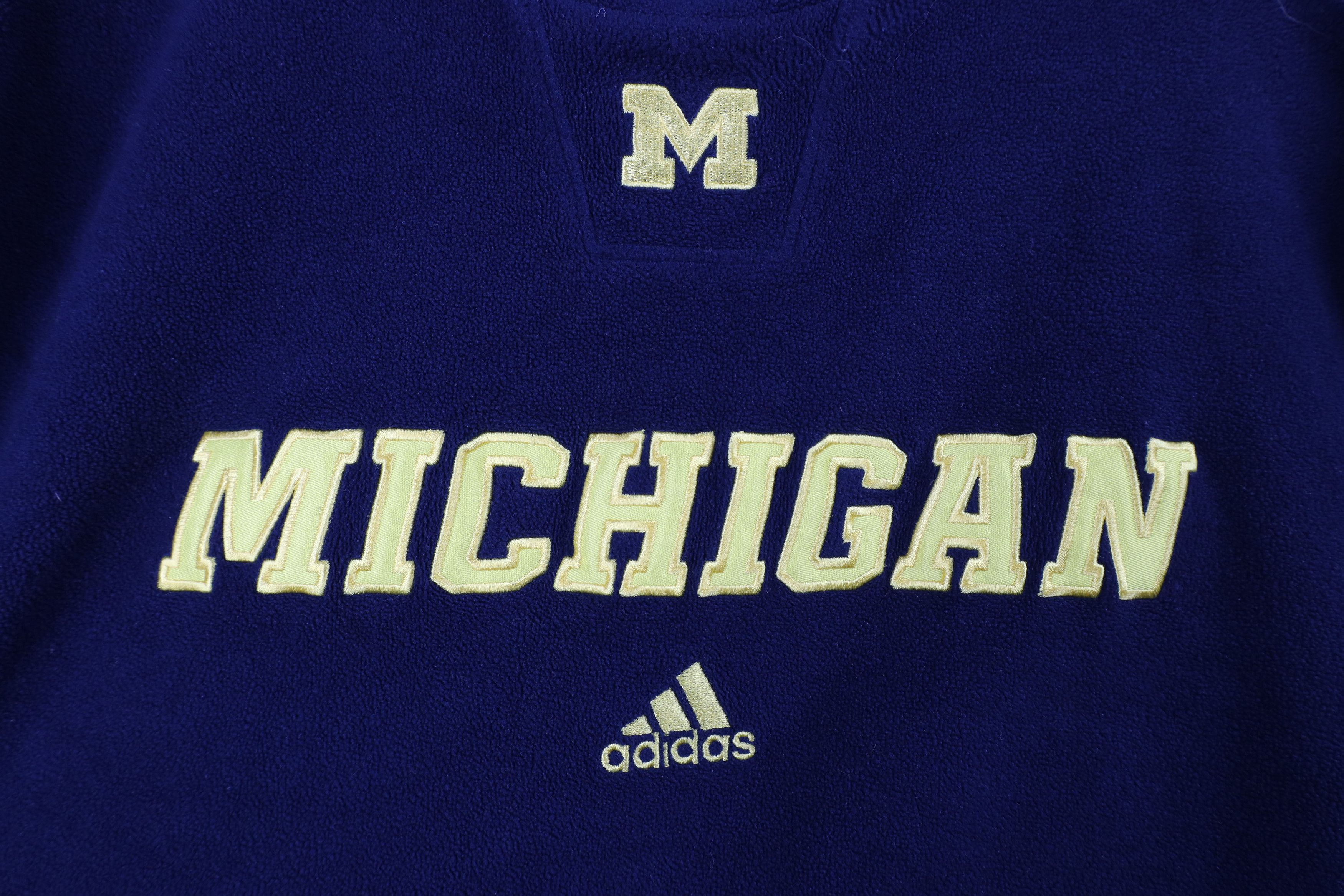 Adidas × Vintage Adidas University of Michigan Football Fleece Sweater Blue Size US XL / EU 56 / 4 - 4 Thumbnail