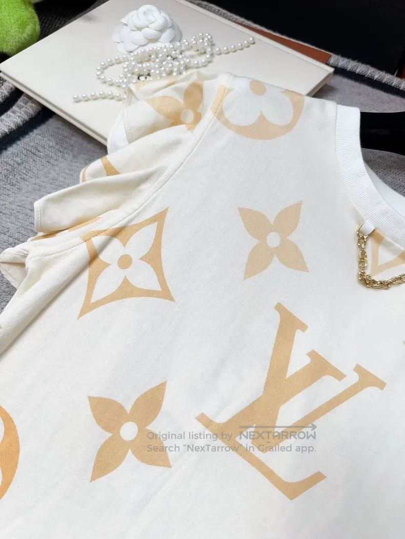 Louis Vuitton Louis Vuitton Orange big logo lotus leaf sleeve gradient p Size M / US 6-8 / IT 42-44 - 4 Thumbnail