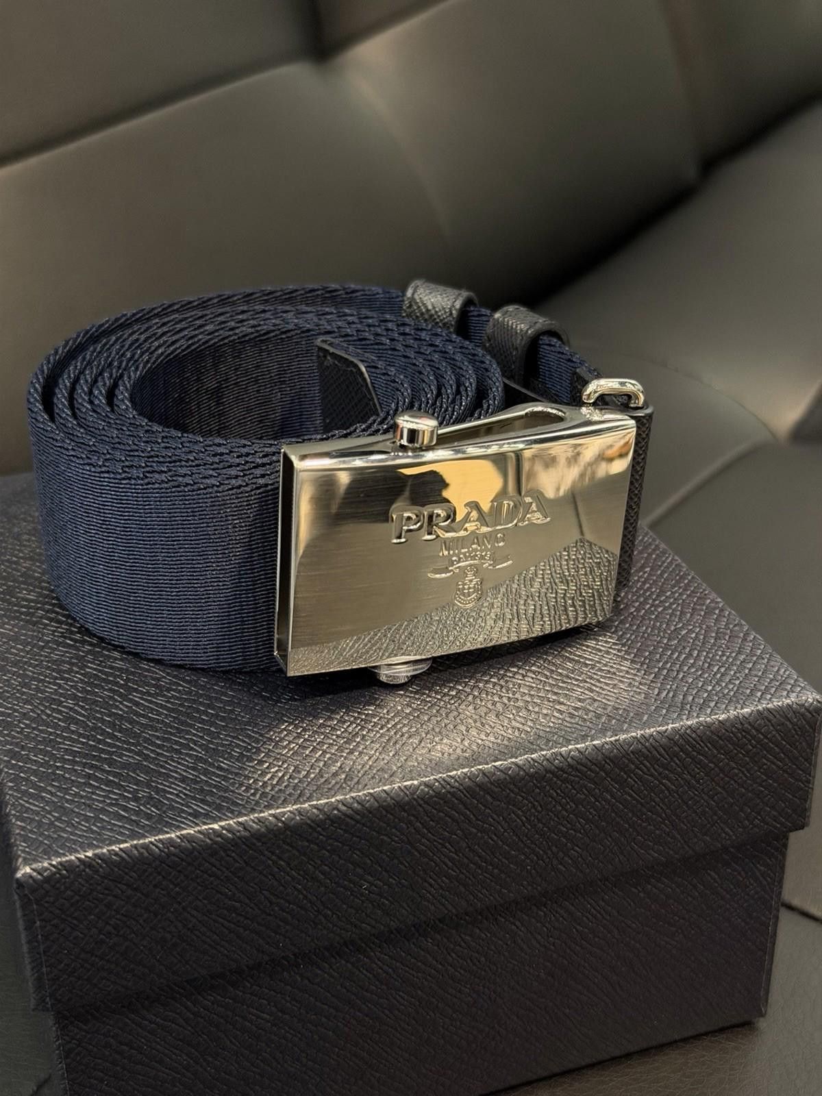 Prada PRADA Men's Belt Metal Blue 100% Authentic $650 Brand New Size ONE SIZE - 4 Thumbnail