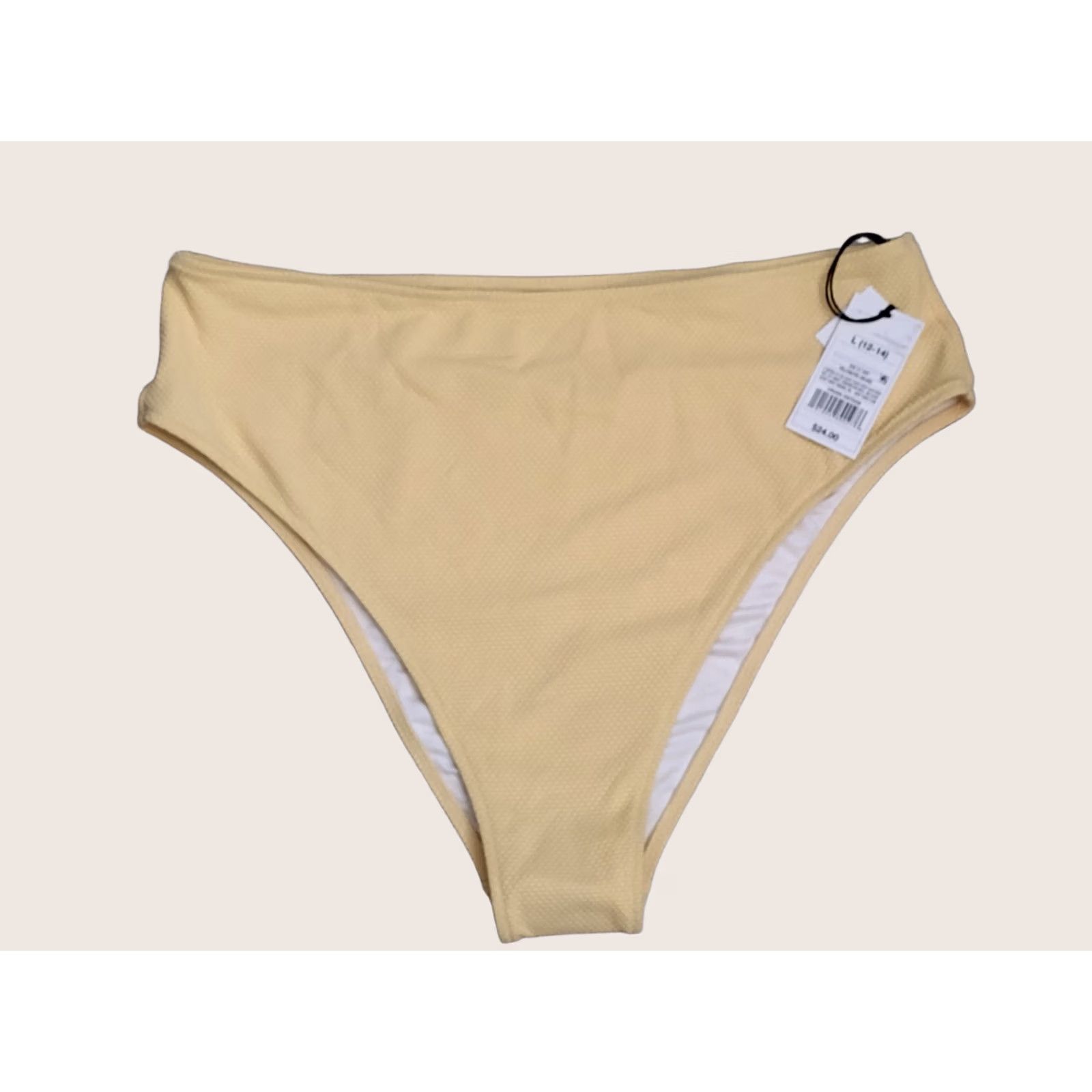 Vintage Shade & Shore Bikini Bottoms Women Yellow Ribbed L Bikini Bottoms Swimsuit Beach 90s Womens Size 36" / US 14 / IT 50 - 1 Thumbnail