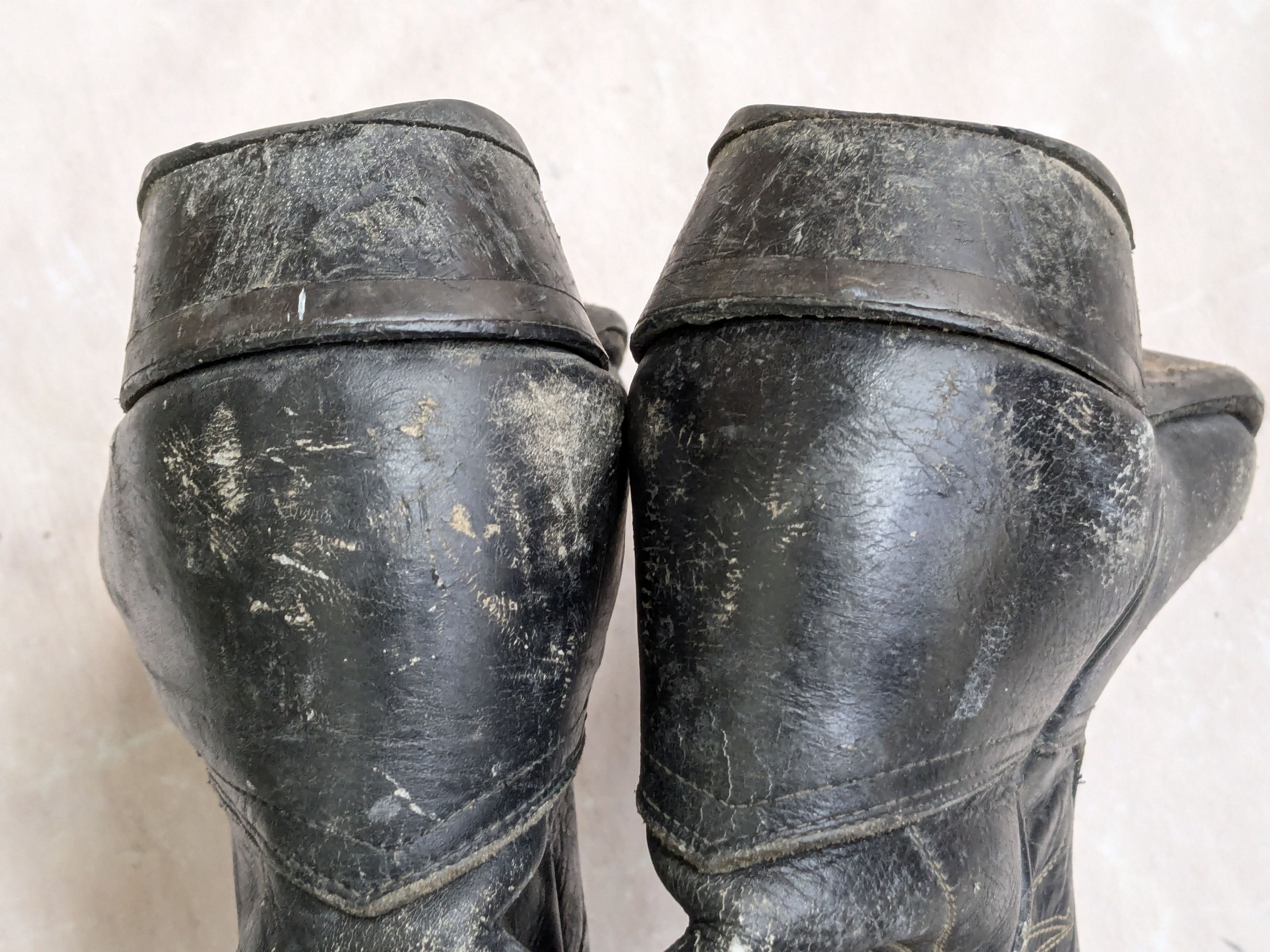 Genuine Leather Vintage Cowboy Boots Black 9 Leather Size US 9 / EU 42 - 6 Thumbnail