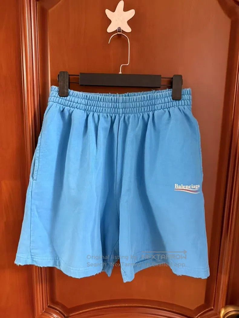 Balenciaga Balenciaga size XXS Blue Cola Print Shorts Destroyed Desig Size US 27 - 1 Thumbnail