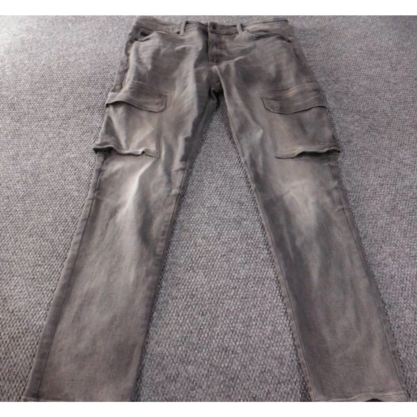 Vintage Rockstar Jeans Mens 38x33 Gray Denim Straight Pockets zipper Mid Rise Regular Fit 33in Inseam Size US 38 / EU 54 - 2 Thumbnail