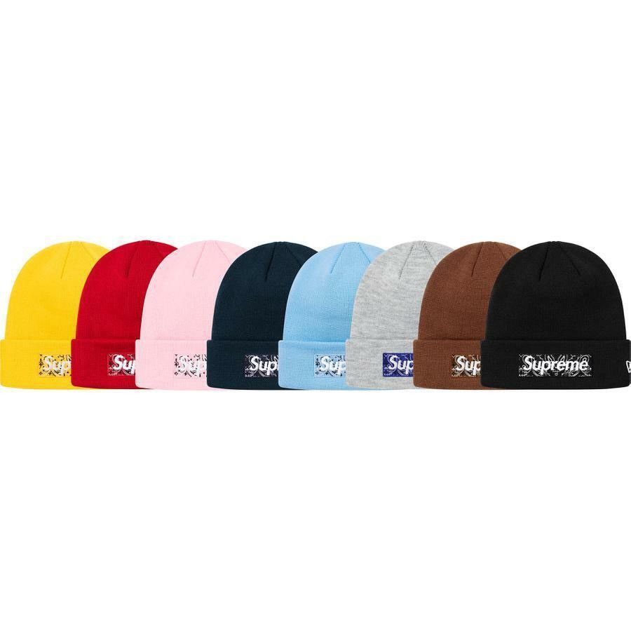 New Era × Supreme FW19 Supreme New Era Bandana Box Logo Beanie Black OS Size ONE SIZE - 11 Thumbnail
