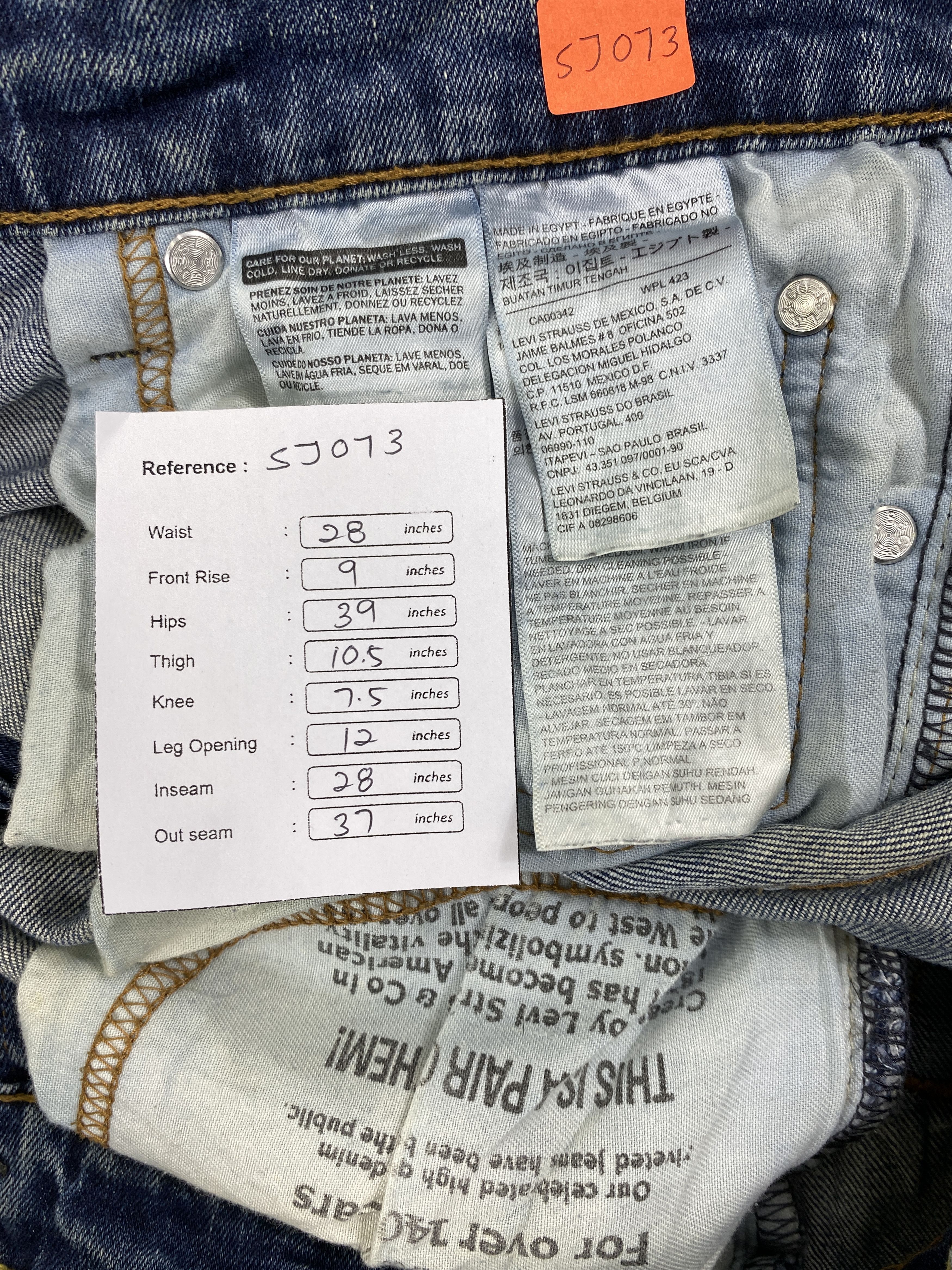 Levi's Dirty Blue Vintage Levi's Jeans 28x28 Denim -SJ073 Size US 28 / EU 44 - 8 Thumbnail