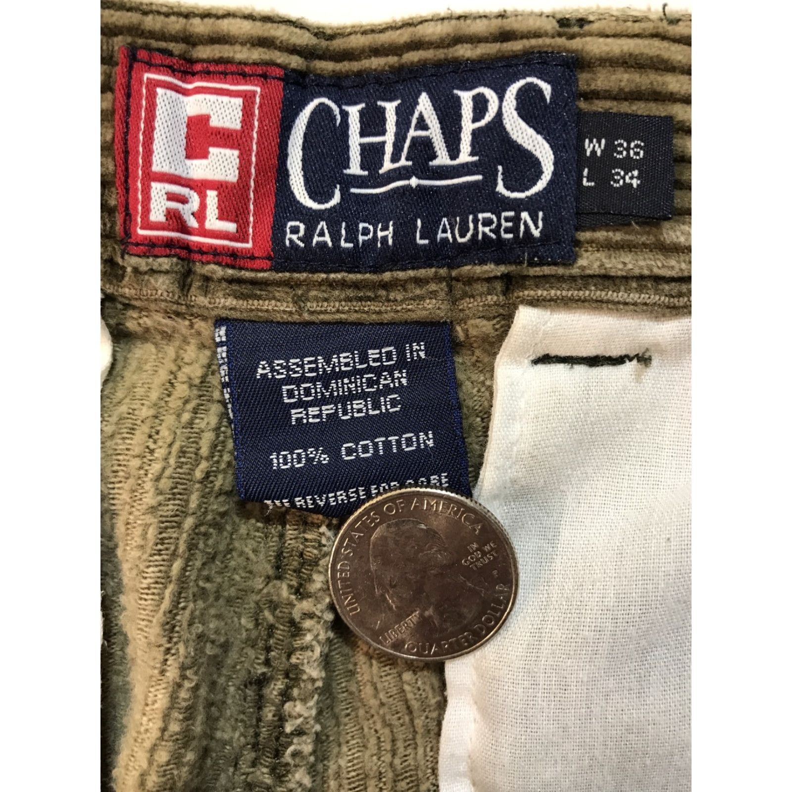 Ralph Lauren VINTAGE Chaps Ralph Lauren Pants Corduroy Straight 90s Mens 36x34 Brown Corduroy 34 Inseam Mens Size US 36 / EU 52 - 4 Thumbnail