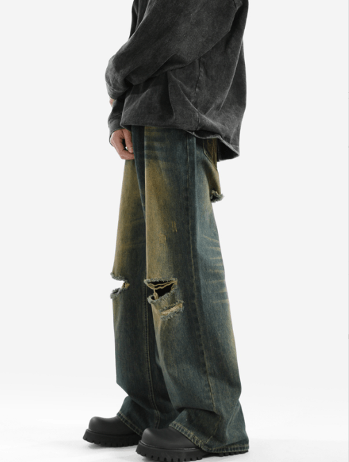 Japanese Brand × Jean Men's American high street distressed washed ripped jeans Size US 32 / EU 48 - 3 Thumbnail