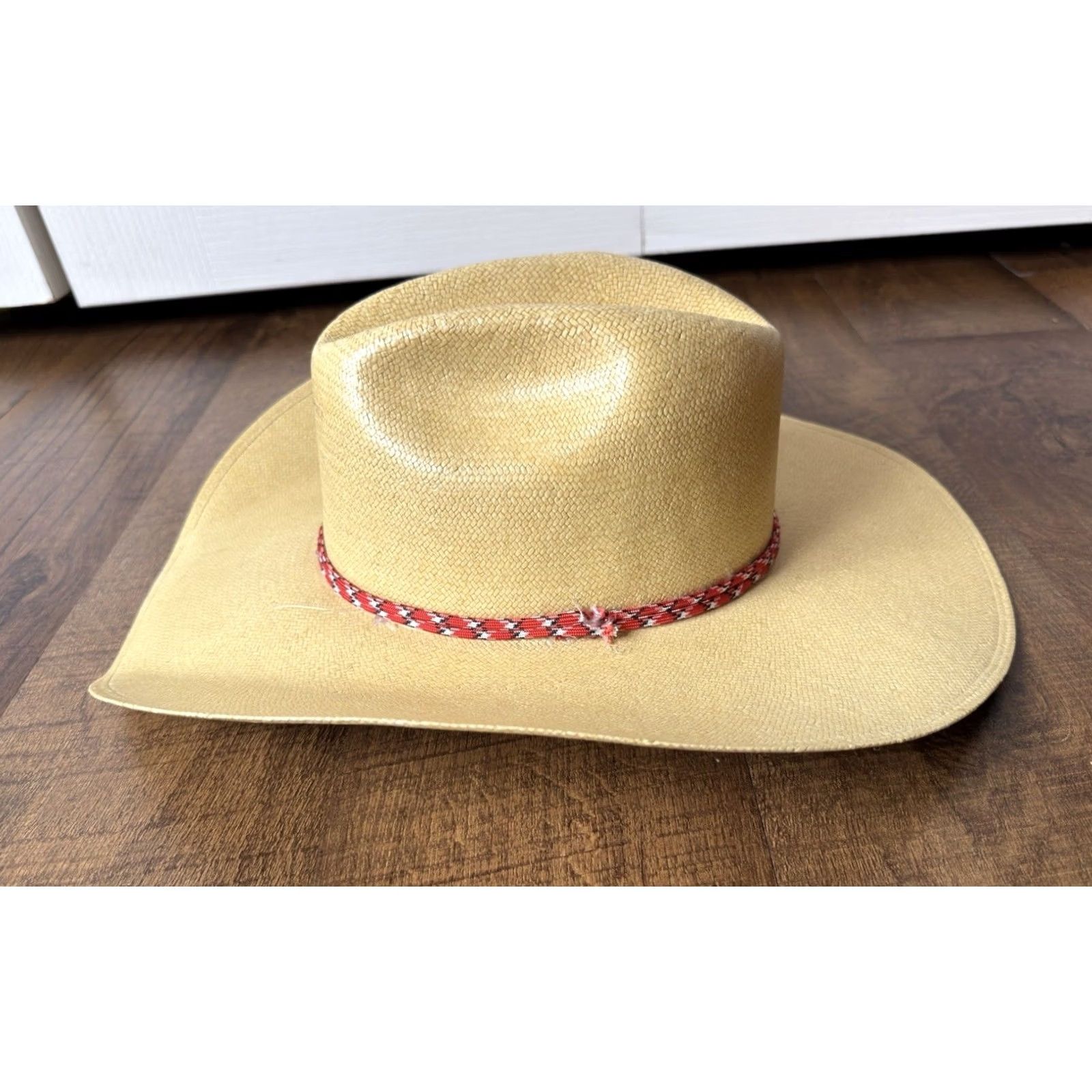 Bailey 44 VINTAGE Bailey Renegade Straw Cowboy Beach Outdoor Hat Men 7 1/8 Brown Straw 80s 90s Western Beach Outdoors Mens Size ONE SIZE - 2 Thumbnail
