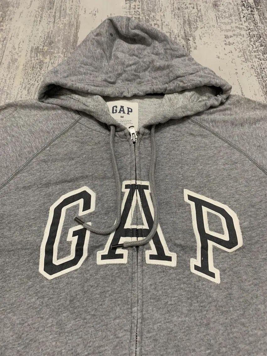 Gap Vintage 90s Gap Arch Logo Full Zip Hoodie Grey XL Size US M / EU 48-50 / 2 - 2 Thumbnail