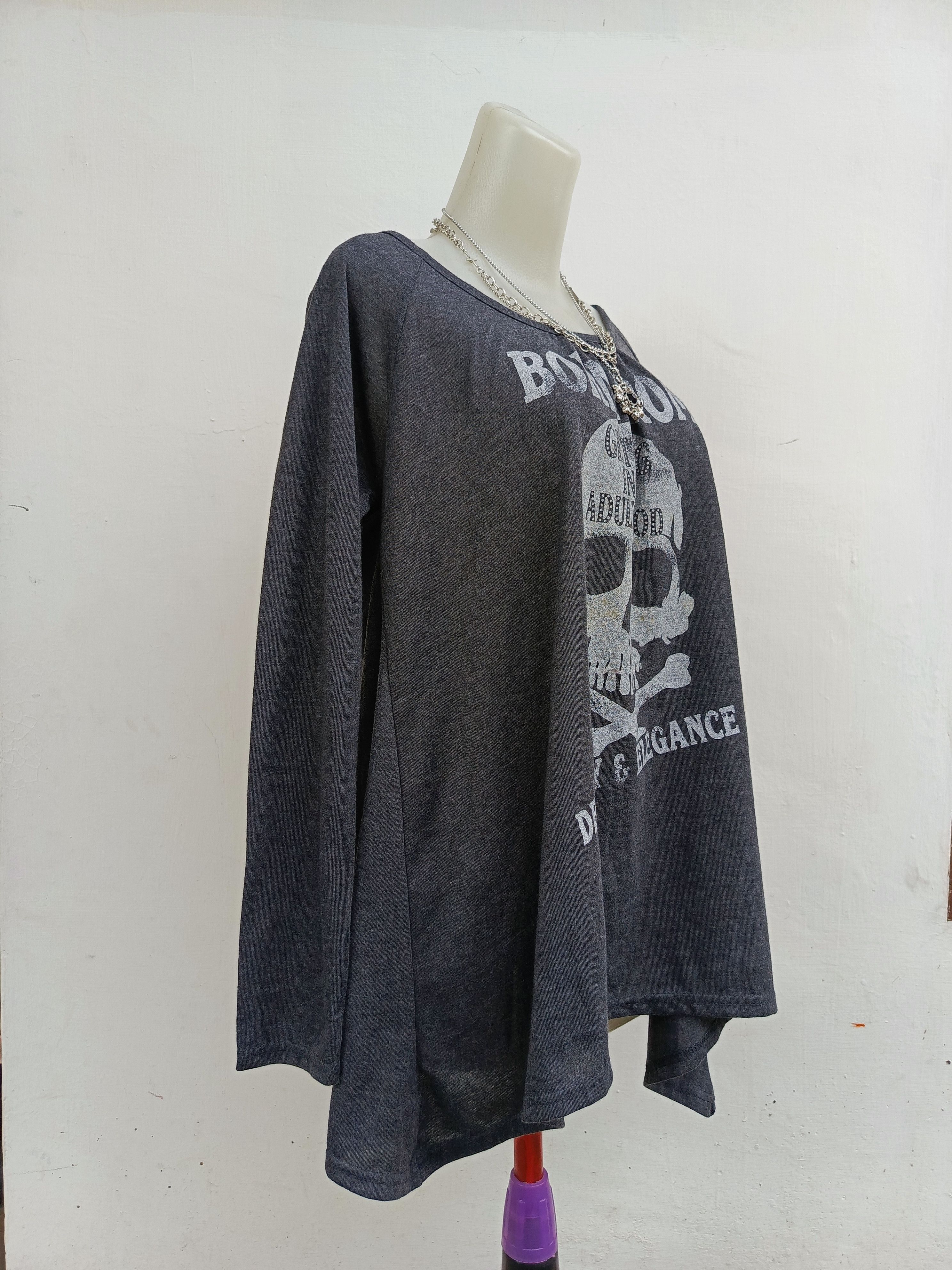 Japanese Brand Chami Chami Skull Print Top Grunge Gothic Size L / US 10 / IT 46 - 4 Thumbnail
