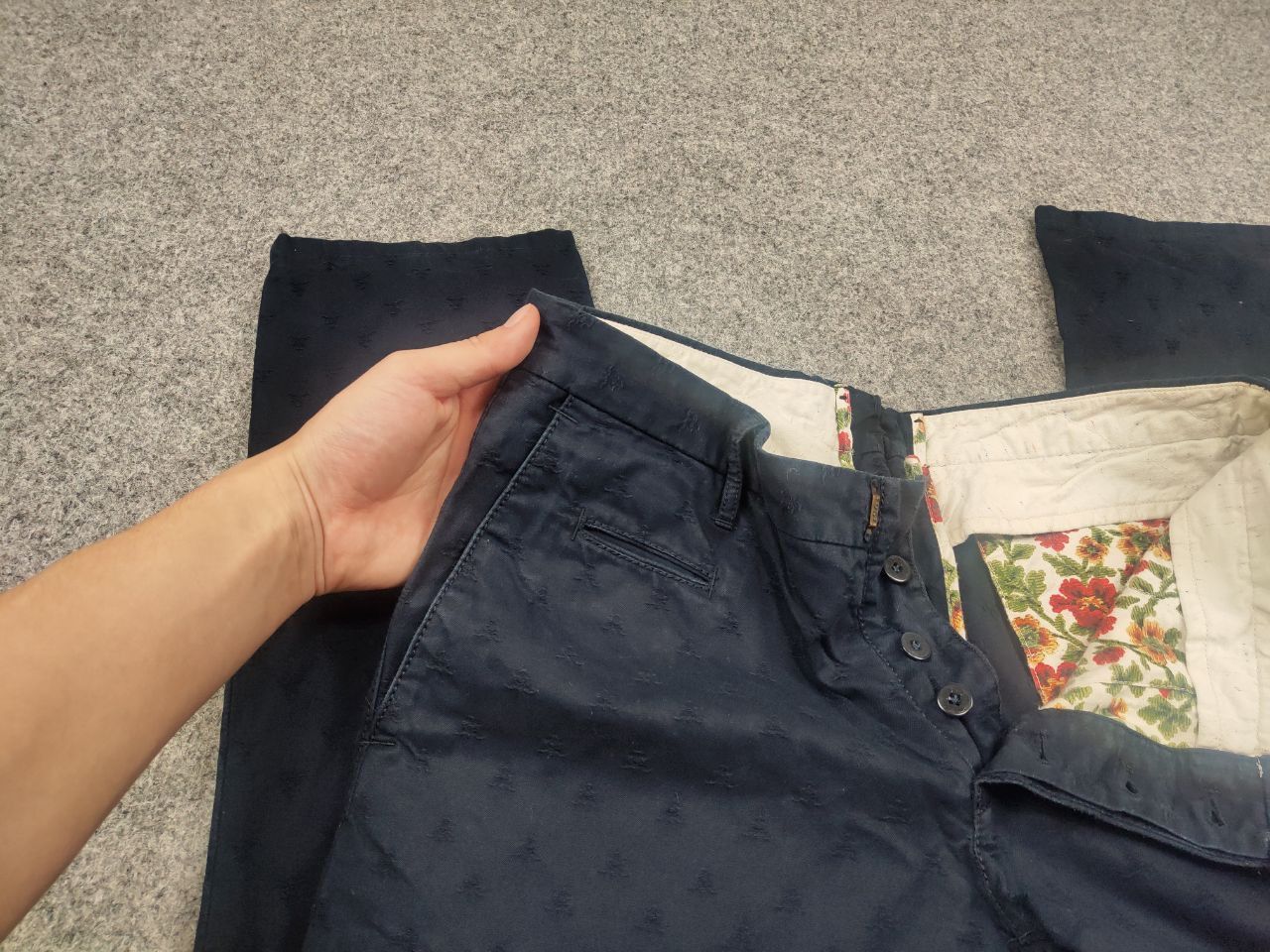 Incotex Incotex Slowear Blue Textured print Trouser chino Pants Size US 32 / EU 48 - 10 Thumbnail