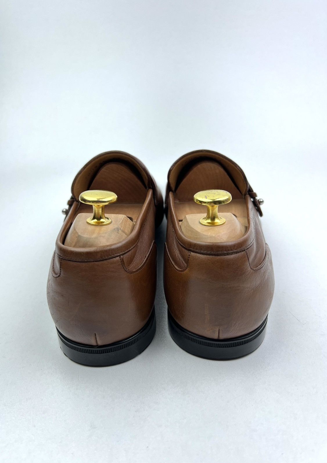 Gucci GUCCI Loafers Leather Shoes Slip Ons Web Stripe Brown Men’s Size US 7.5 / EU 40-41 - 9 Thumbnail
